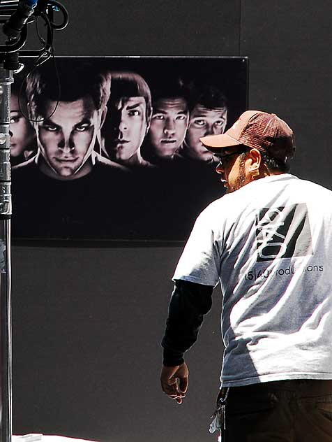 Setting up for the premiere of Star Trek at the Chinese Theater in Hollywood, Thursday, April 30, 2009