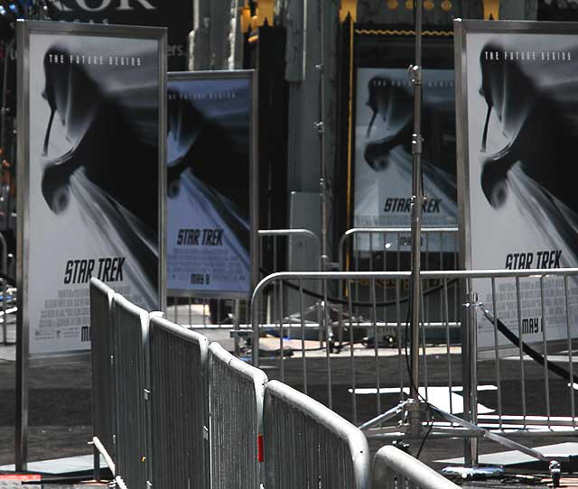 Setting up for the premiere of Star Trek at the Chinese Theater in Hollywood, Thursday, April 30, 2009