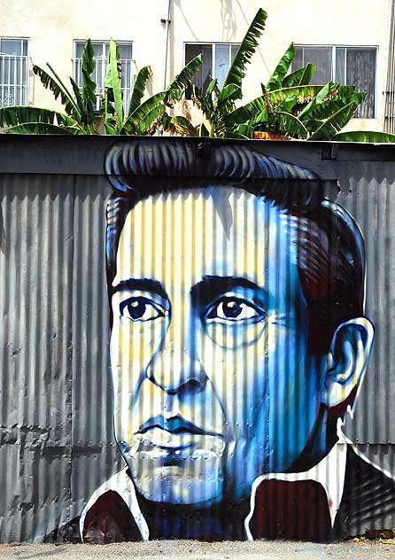 Humphrey Bogart mural in an alley off Saint Andrews Place, just south of Hollywood Boulevard