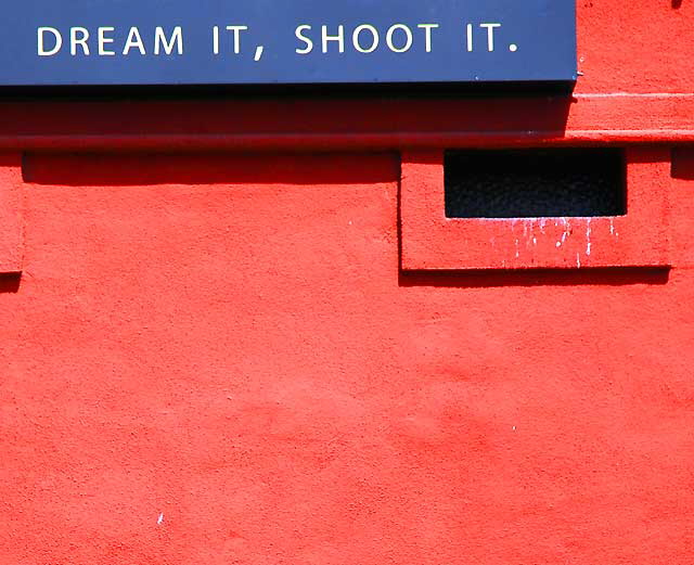 "Dream It, Shoot It" - studio equipment rental shop on Sunset Boulevard at Sycamore, Hollywood