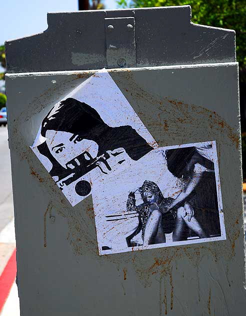 Stickers in utility box, Melrose at Windsor, Hollywood