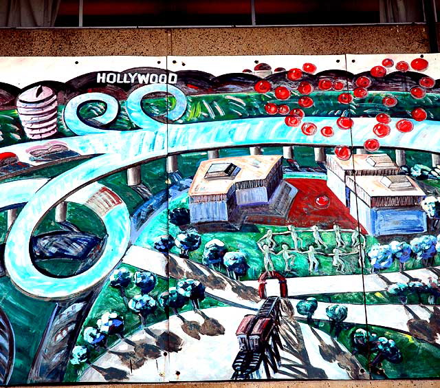 Mural on the south wall of the administration building - Barnsdall Art Park, Hollywood Boulevard   