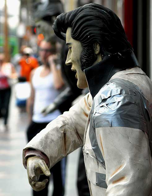 Duct Tape Elvis and Man on Cell Phone, Hollywood Boulevard