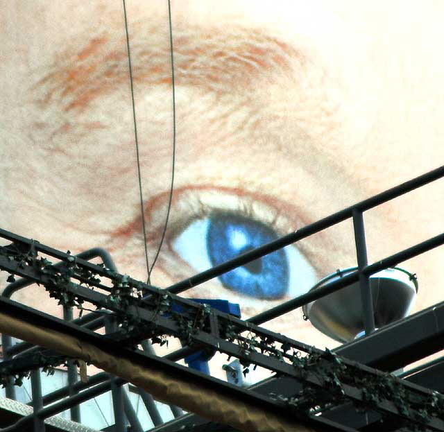 Billboard eye and scaffolding, Hollywood Boulevard