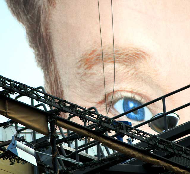 Billboard eye and scaffolding, Hollywood Boulevard