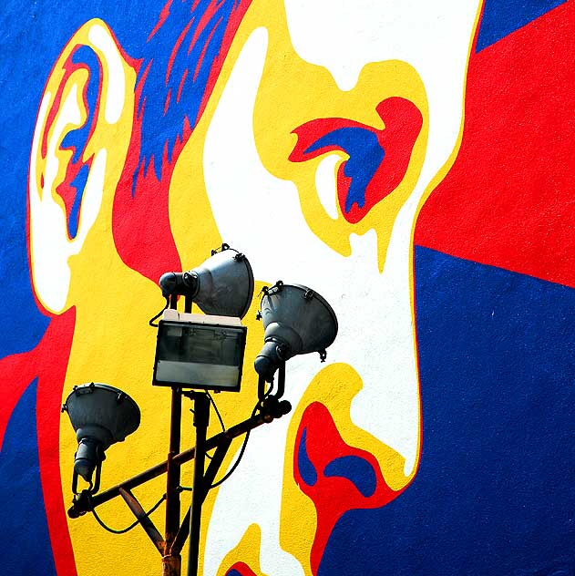 Detail of Shepard Fairey Lance Armstrong mural, Ricardo Montalbn Theater, Hollywood