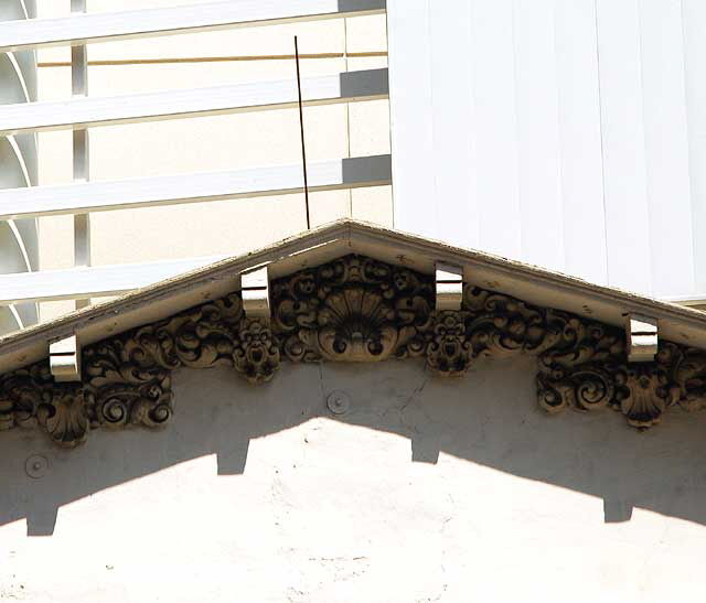 Detail of Spanish Colonial Revival building being saved as the new W Hotel goes up around it, Hollywood and Vine