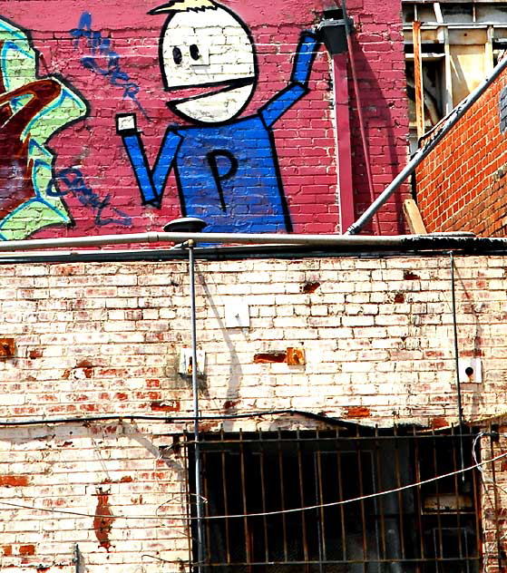 Graffiti man, alley behind Hollywood Boulevard, near Wilcox