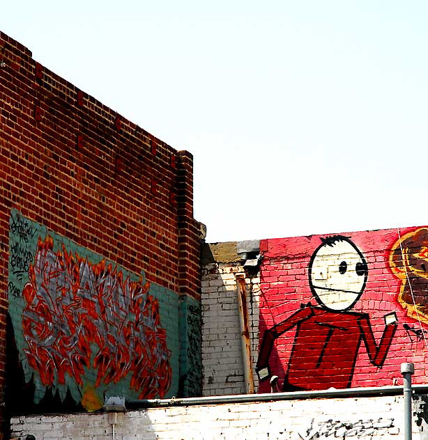 Graffiti man, alley behind Hollywood Boulevard, near Wilcox