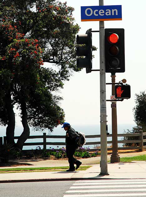 Red light, Ocean Avenue, Santa Monica