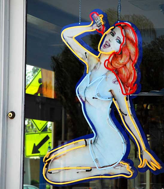 Neon Redhead, Santa Monica Boulevard, just west of Fairfax