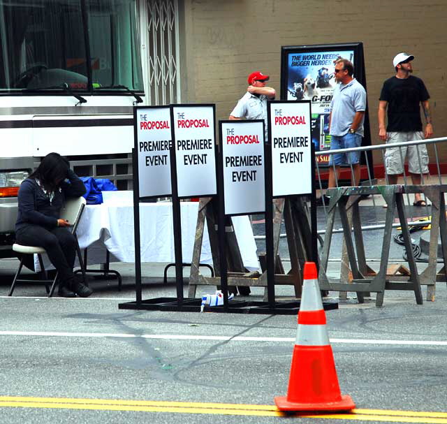 Setting up for the premiere of The Proposal at the El Capitan Theater, Hollywood Boulevard, Monday, June 1, 2009