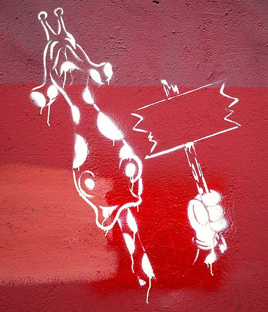 Giraffe stencil, La Brea at Willoughby, just south of Hollywood