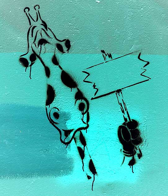 Giraffe stencil, La Brea at Willoughby, just south of Hollywood