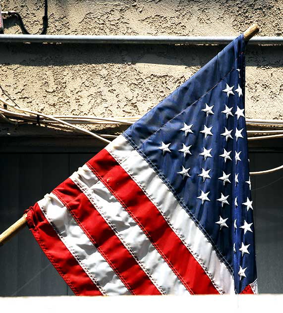American Flag, Stucco Wall, Marina Peninsula