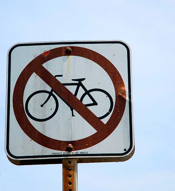 No Bikes Sign, Marina Peninsula