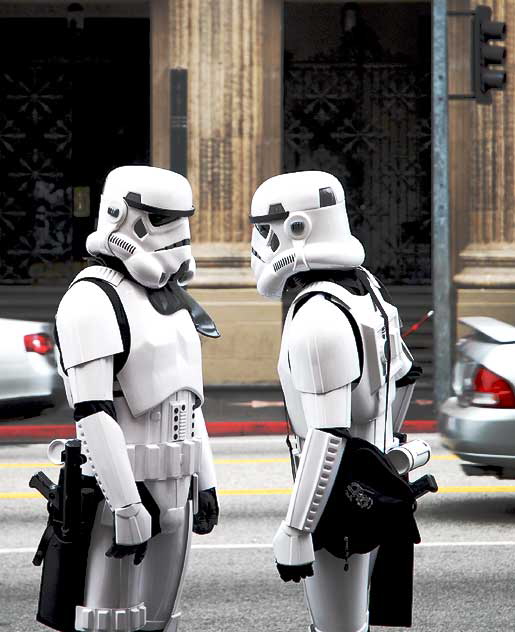Imperial Storm Troopers, impersonators on Hollywood Boulevard