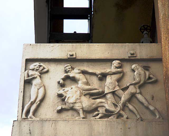 Cast ornamentation at the Hollywood-Western Building, built in 1928 from a design by architect S. Charles Lee, on the southwest corner of Hollywood Boulevard and Western Avenue