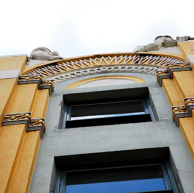 Cast ornamentation at the Hollywood-Western Building, built in 1928 from a design by architect S. Charles Lee, on the southwest corner of Hollywood Boulevard and Western Avenue