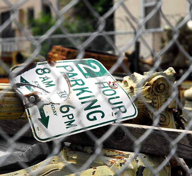 Lamppost graveyard, southeast corner of Santa Monica Boulevard and North Madison Avenue, in the Silverlake district, east of Hollywood Lamppost graveyard, southeast corner of Santa Monica Boulevard and North Madison Avenue, in the Silverlake district, east of Hollywood