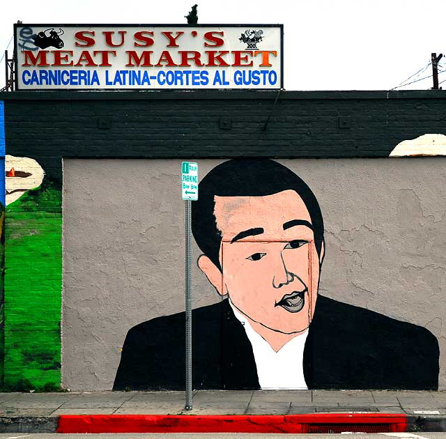 Mural at Susy's Meat Market (Carniceria Latina), 4605 Santa Monica Boulevard at Madison, Silverlake