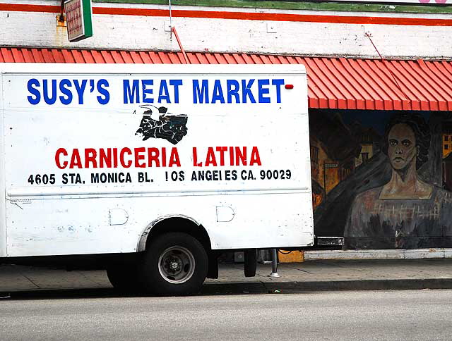 Mural at Susy's Meat Market (Carniceria Latina), 4605 Santa Monica Boulevard at Madison, Silverlake