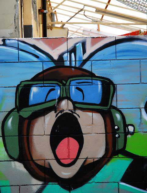 Melrose Avenue alley graffiti - monkey pilot