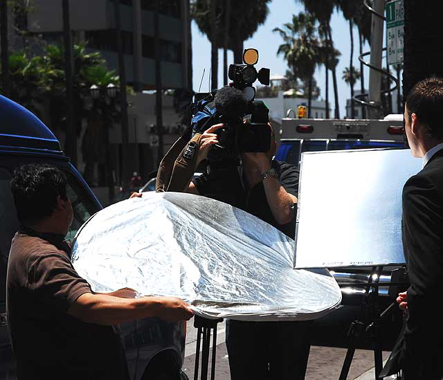 The scene at Farah Fawcett's star on the Hollywood Walk of Fame - on the northwest corner of Hollywood Boulevard and Sycamore - the day of her death, Thursday, June 25, 2009