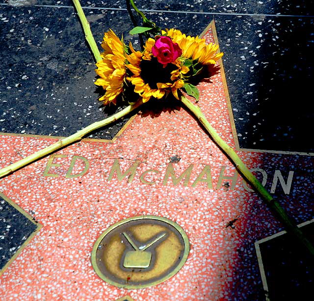 Ed McMahon star on the Hollywood Walk of Fame - flowers for his death