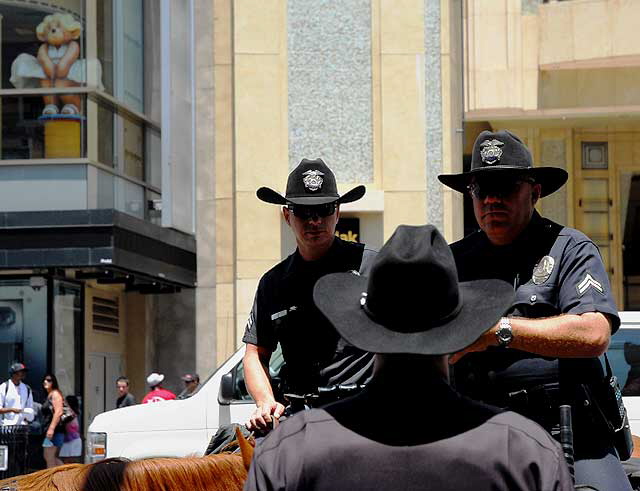 The scene on Hollywood Boulevard on Friday, June 26, 2009 - the day after the death of Michael Jackson - LAPD horses The scene on Hollywood Boulevard on Friday, June 26, 2009 - the day after the death of Michael Jackson - LAPD horses