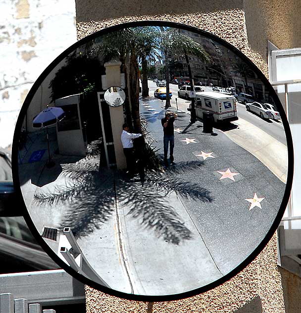 Round mirror, Hollywood Boulevard at Vine