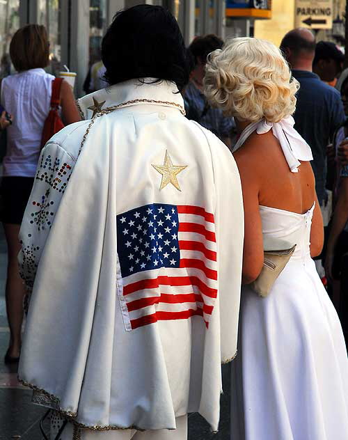 Elvis and Marilyn Impersonators, Hollywood Boulevard, Friday, July 3, 2009