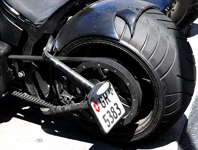 Choppers parked on Hollywood Boulevard