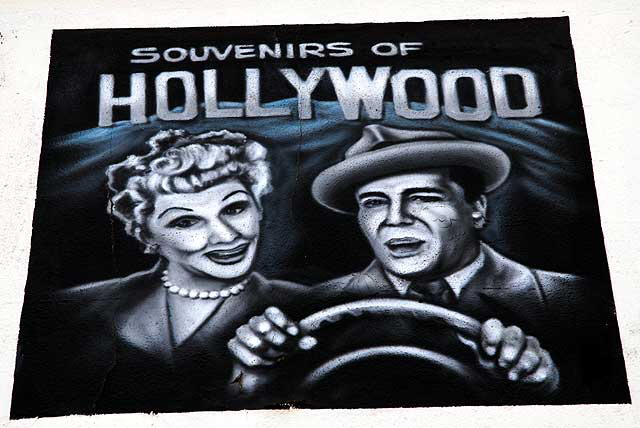 Faade at Souvenirs of Hollywood, southwest corner of Hollywood and Highland - Lucy and her hubby