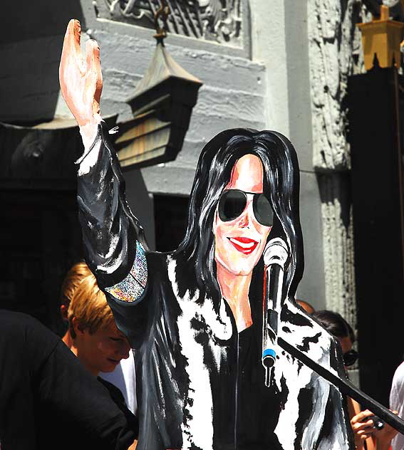 Michael Jackson's star on Walk of Fame, at Grauman's Chinese Theater, Hollywood, on the day of his memorial service at Staples Center