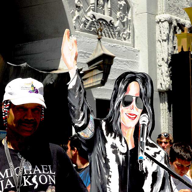 Michael Jackson's star on Walk of Fame, at Grauman's Chinese Theater, Hollywood, on the day of his memorial service at Staples Center