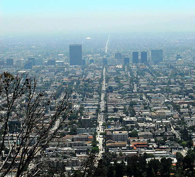 Vermont Avenue, looking south, as seen from the Griffith Park Observatory 