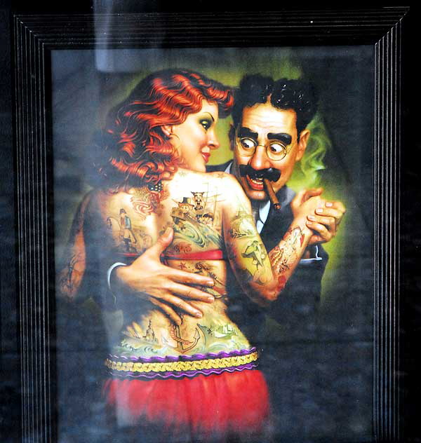 Larry Edmunds Books, Hollywood Boulevard - Groucho and Lydia the Tattooed Lady