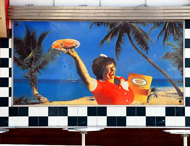 : Burger stand on Oceanfront Walk, Venice Beach