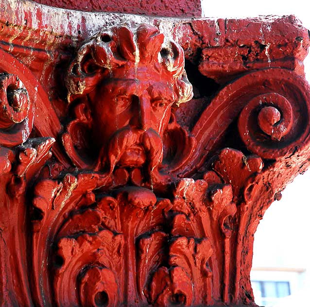 Face on column, Pacific and Windward, Venice Beach