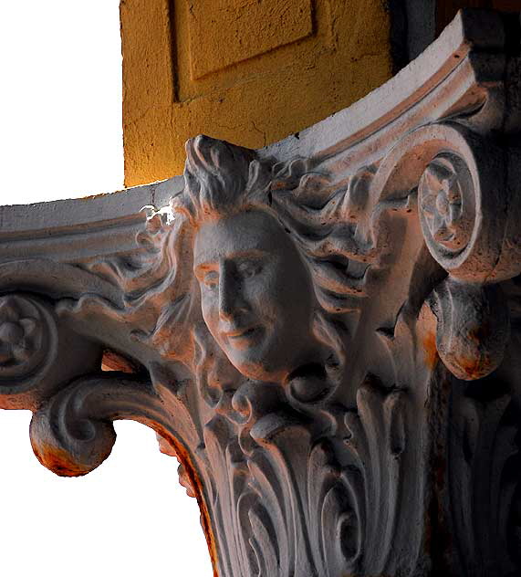 Face on column, Pacific and Windward, Venice Beach