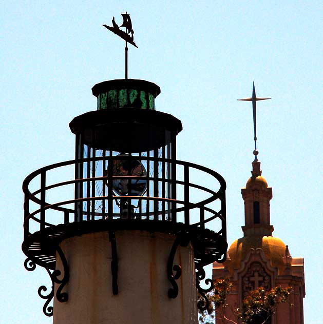 The Hollywood Lighthouse - the fake one from 1936 at the rear of Crossroads of the World, at Las Palmas and Selma