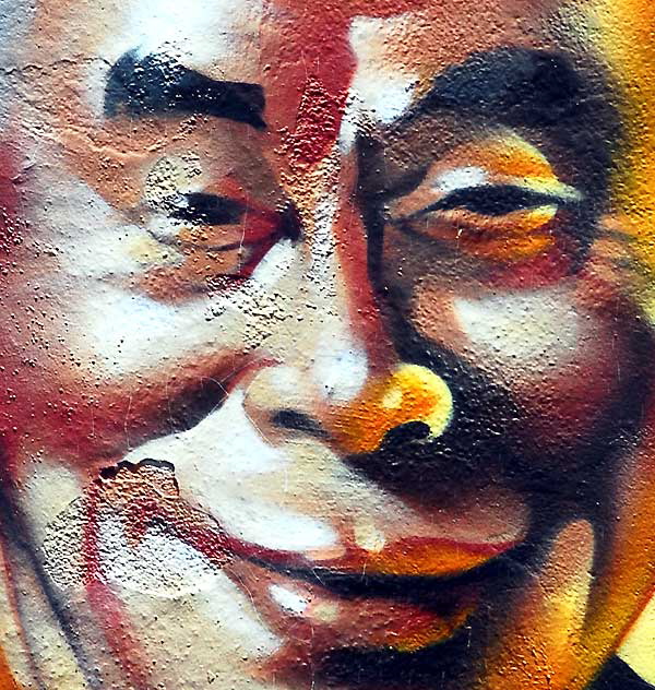 Dali Lama - detail of "Free Tibet" mural, Melrose Avenue