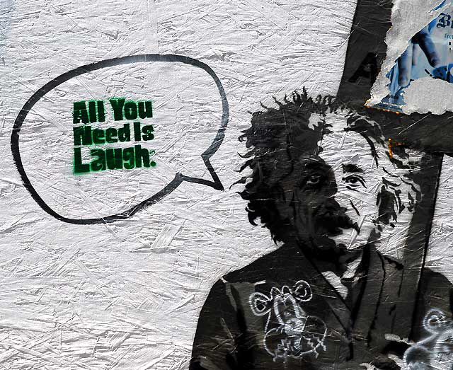 Einstein/Laugh - graffiti wall, Melrose Avenue