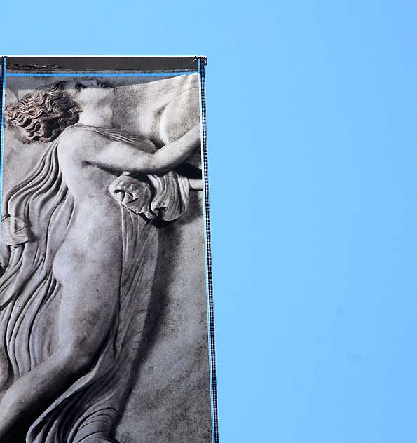 LACMA banner on Melrose Avenue - Glories of Pompeii