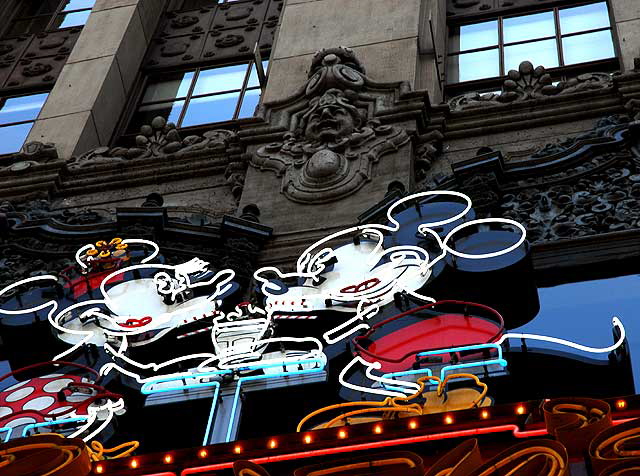 Neon Minnie and Mickey, Disney Soda Shop at the El Capitan Theater on Hollywood Boulevard