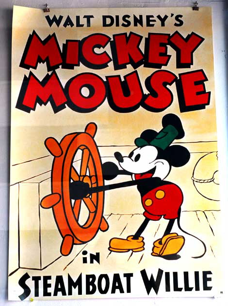 Steamboat Willie poster for sale, Edmunds bookstore, Hollywood Boulevard