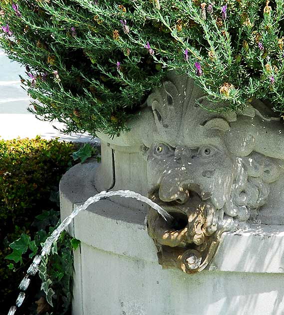 Lion fountain the gardens of Greystone Mansion in Beverly Hills