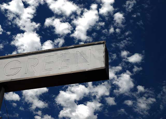 Sign at GREEN, now-closed store on North La Brea Avenue, Los Angeles (Hollywood)