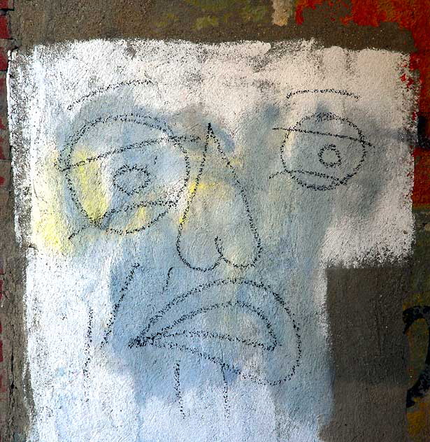 Sad Face, carport wall in Venice Beach 